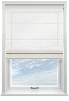 Pavia Voile, White Primrose - Motorised Roman Blind